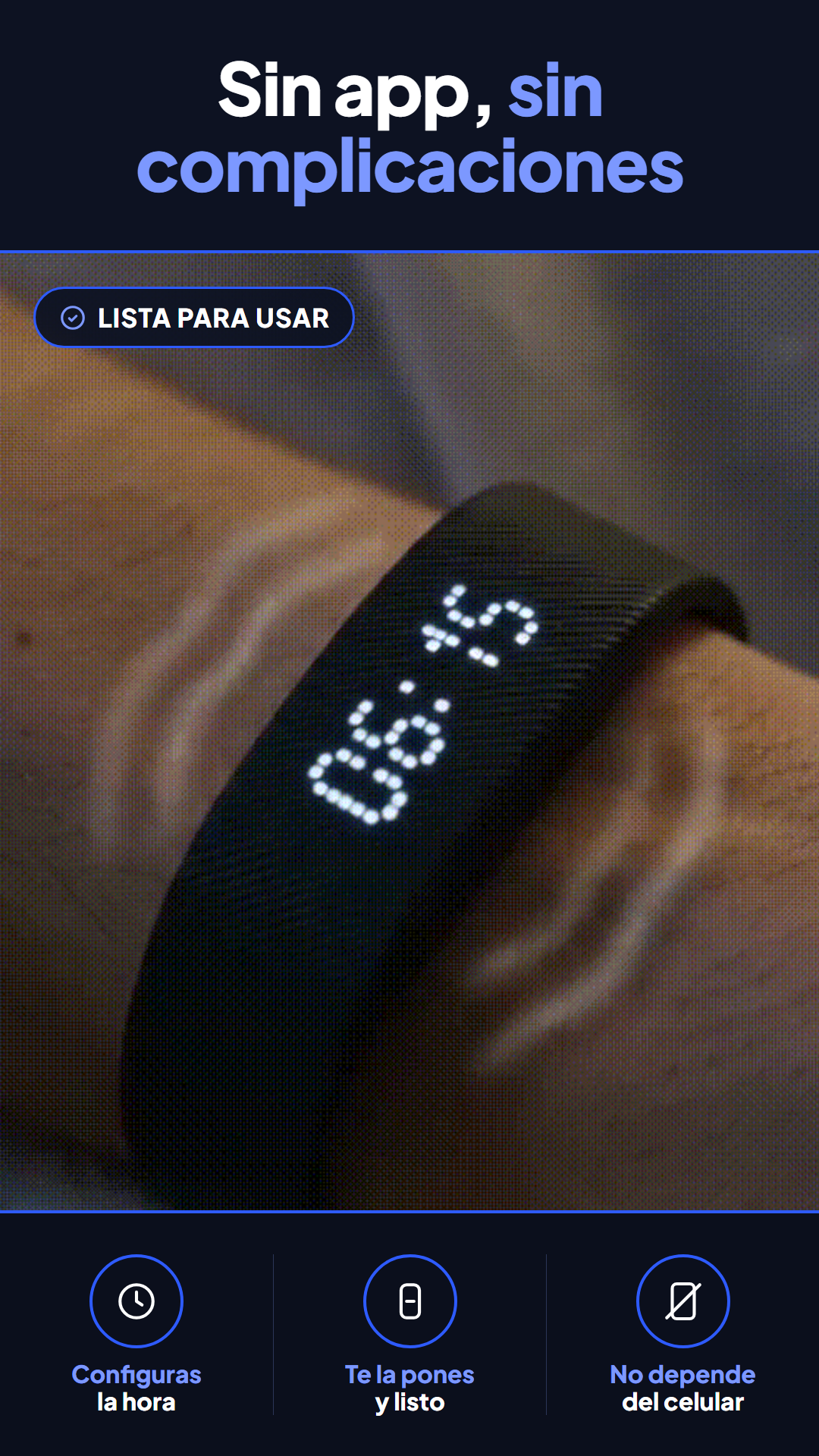 Pulsera con alarma Vilka — Despierta sin despertar a nadie